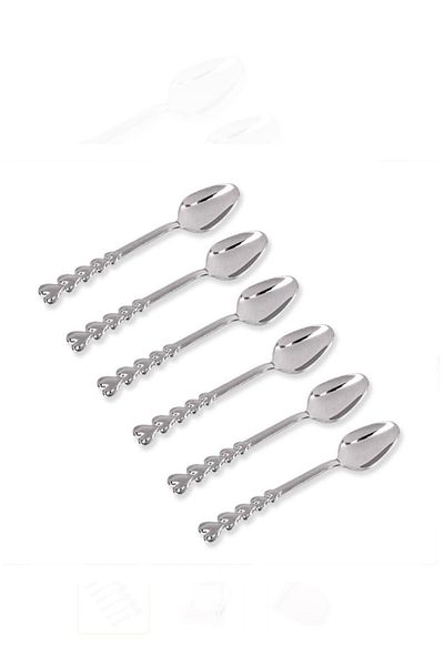 RFG HEDİYELİK VE BASKI Heart Metal 6-Piece Teaspoon