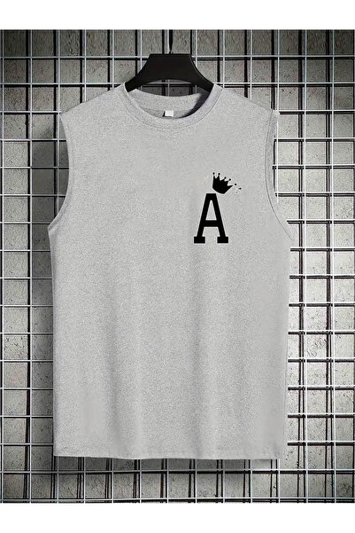 PENTHİLUS Stylish Sleeveless A-Line Giraffe Print T-Shirt for Men - Casual, Round Neck, Perfect for Summer