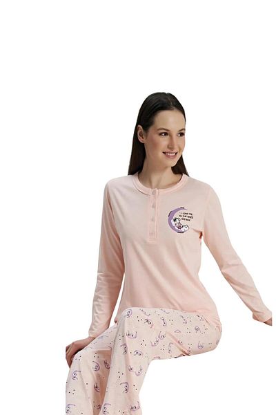 DoDe Flora Women's over Sleep Long Sleeve Pajama Set over Sleep - 928
