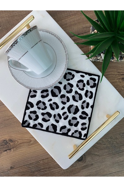 safehomecollection Leopar Gri Kahve Peçetesi Sunumluğu (2 ADET)