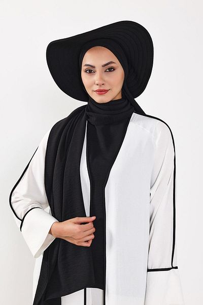 Aisha's Design Practical Shawl Turban with Detachable Bow Hat on the Back,Ss-2A