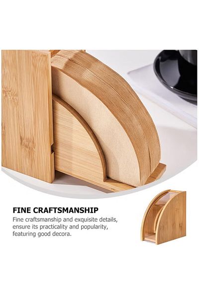 COOYA Coffee Filter Holder, with Dustproof Cover, Dispenser Rack Storage Box for Home, Capacity of 100 pcs