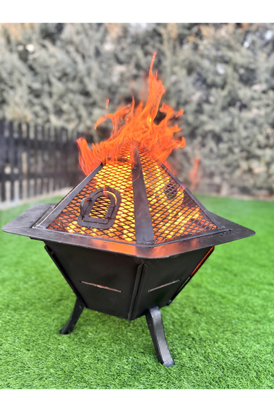 Ayme Outdoorium 61 cm Çelik Taşınabilir Ateş Çukuru & Barbekü – Odun/kömür Ya...