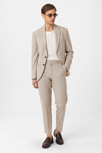 Antioch Beige Slim Fit Classic Men's Suit
