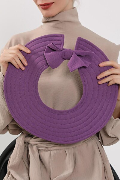 Aisha's Design Practical Shawl Turban with Detachable Bow on the Back Hat,Ss-2A,Purple 2