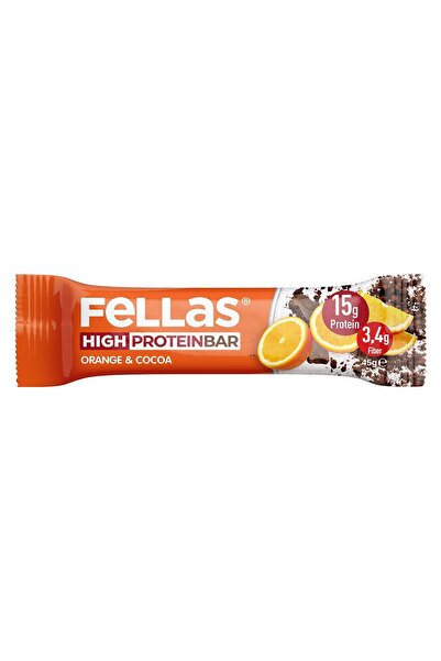 Fellas Yüksek Protein Bar - Portakal & Kakao 45g X 12 Adet