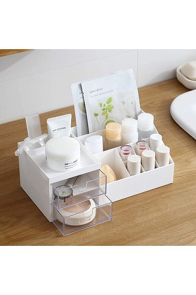 COOYA Makeup Organizer, Desk Organizer with Drawers, for Office Supplies Cosmetics Jewelry Parts