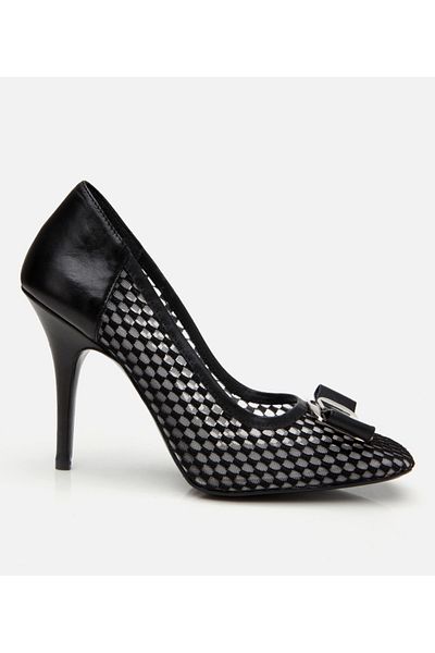 Hotiç Women's Black Mesh Stiletto