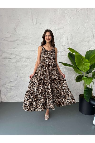 Elif Özbey Butik Φόρεμα με λουράκι Leopard Rope