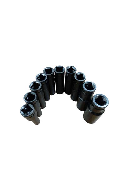 dongte 10 Piece Socket Set 1/2 Long Socket Set Heat Treated Steel Sockets