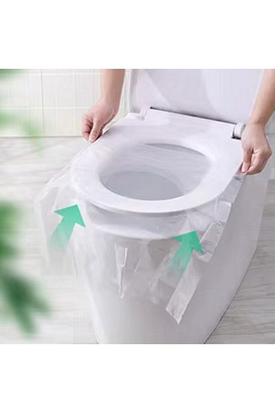 Ht Sağlık Disposable Toilet Seat Cover Bag - 50 Pcs + Gift Toilet Seat Handle