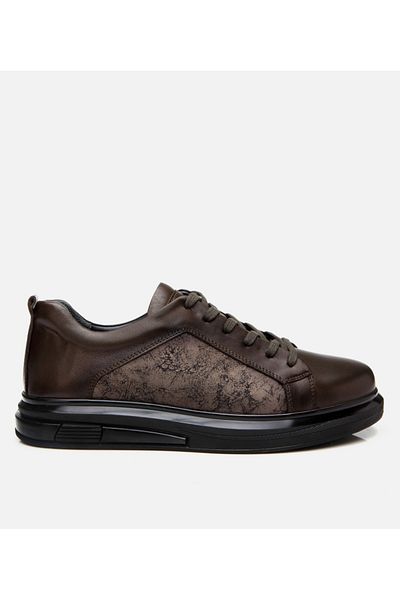 Hotiç Men's Leather Khaki Transparent Sole Sports Shoes