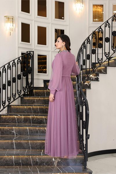 SUBU TASARIM Lilac Sena Evening Dress Tbsfvm210 Model Number