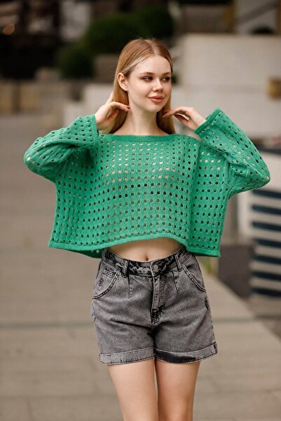 ALCHON Округлого коміра велосипедний комір з довгими рукавами, широкий крій, ...