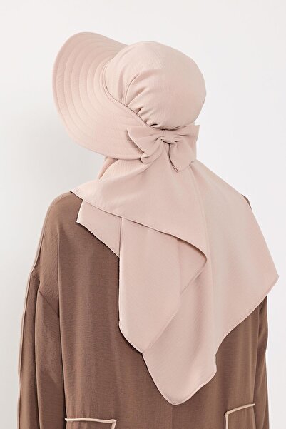 Aisha's Design Πρακτικό τουρμπάνι σάλι με αποσπώμενο καπέλο με φιόγκο στην πλάτη, SS-2A, Πέτρα