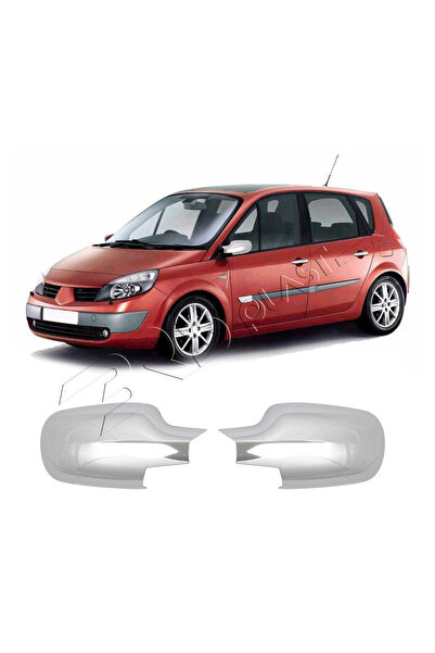 BRSPLAST Renault Scenic 2 Uyumlu 2003-2009 Ayna Kapağı 2 Parça Abs Krom Kaplama