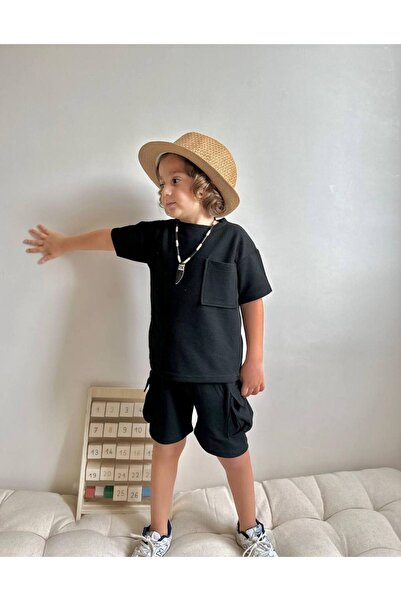 hira kids collection DEČAČKI SET KRATKIH PANTALONIJA OD VAFEL TELA Kargo džep...