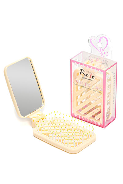 Roesıa Rose Cosmetics Πτυσσόμενη χτένα μαλλιών με καθρέφτη Rose