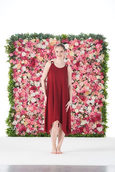 Estiva Women's Summer Solid Color Shoulder Buckle Lycra Viscose Casual Dress