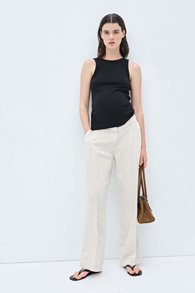 H&M بنطلون من مزيج الكتان من MAMA قبل وبعد