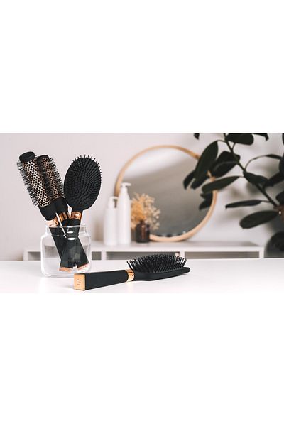 BABYLİSS Babyliss Round Hair Brush Copper Porcupine - Soft Bristle To Reduce Hair Breakage, Unisex