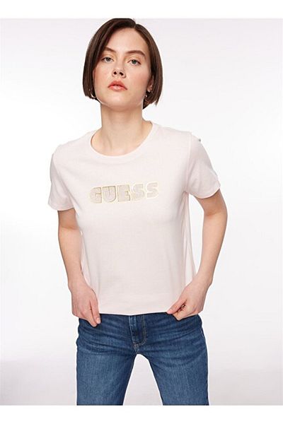 Guess Crew nyakú rózsaszín női póló W4RI30I3Z14-A60W