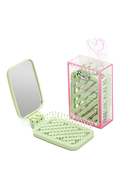 Roesıa Rose Cosmetics Πτυσσόμενη χτένα μαλλιών με καθρέφτη Rose