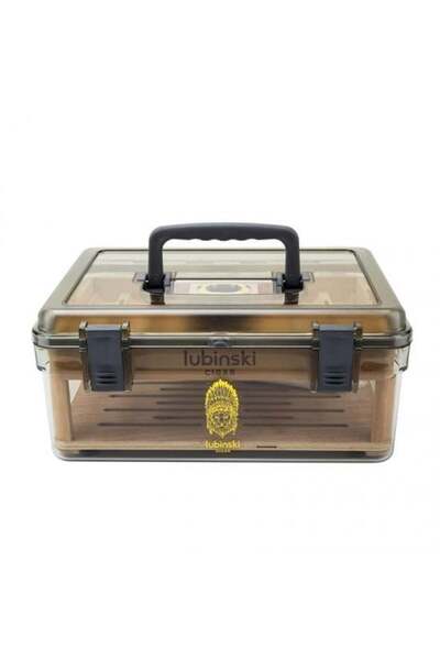 Lubinski Plexi -Sedir Şeffaf Puro Kutusu Humidor 50s