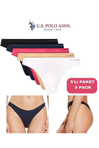 U.S. Polo Assn. Women's Uspa Licensed Color Collar Shoes 47% Modal 47% Cotton 6% Elastane 5'Mi Stren/Thong