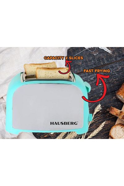 Hausberg Hausberg toustovač na 2 plátky, HB-190BL, 750 W, automatický start, modrý