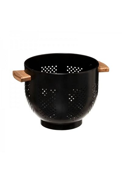 FİVE Metal colander with handles, Modern Color Black, 22 cm