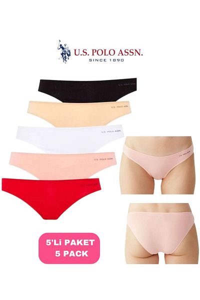 U.S. Polo Assn. Women'S, Licensed, Uspa, Color, 47% Modal, 47% Cotton, 6% Elastane, Bristle Elastic, 5-Piece Slip/Panty