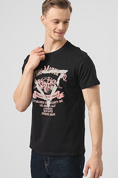 Guess Ανδρικό T-Shirt με κανονική εφαρμογή Triangle Print