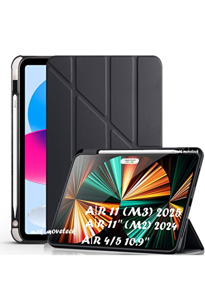 m.tk moveteck İpad Air 11 Inç M3 2025 Air 4 5 6. Nesil Kılıf Kalem Bölmeli Ak...