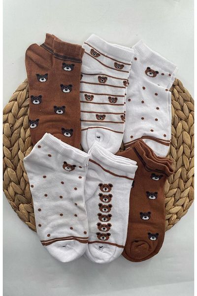 DoDe Flora Colorful Patterned Women's Sports Shoes 6 Pairs of Socks