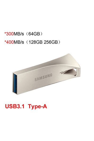 Choice محرك أقراص فلاش USB 3.1 من سامسونج Be3 بسعة 128 جيجابايت و256 جيجابايت و128 جيجابايت و64 جيجابايت وUSB Type-c ومحرك أقراص معدني USB3.