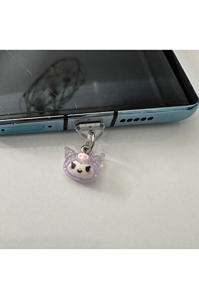 aysequlce kuromi telefon charmı şarj soketi toz koruma lightning giriş iphone x,11,12,13 ve 14