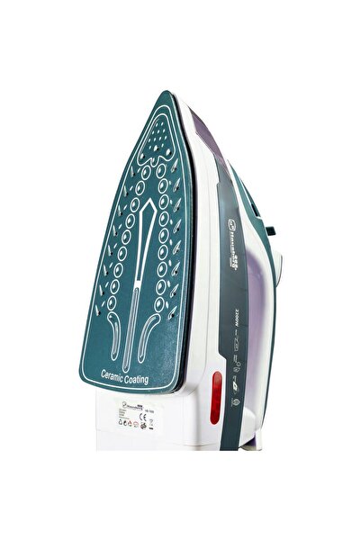 Hausberg Fier de calcat Hausberg HB-7809VR, Ultra Slide, Talpa Ceramica, 2300W, 390ml, Alb/Verde-Inchis