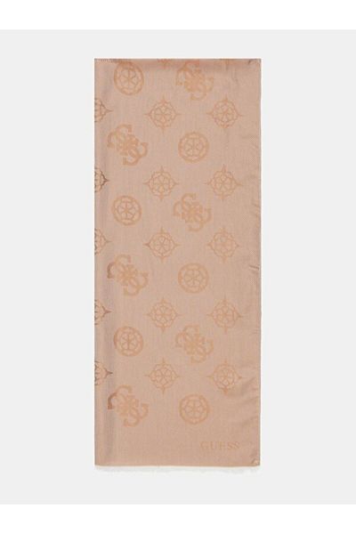 Guess Women's Brown Gerty 4g Peony Logo Shawl