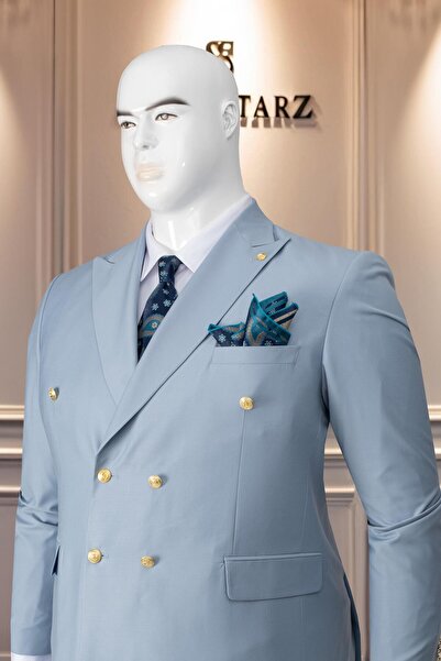 Salihtarzz Suit Men's Oversize Oversize Ice Blue Sd42139