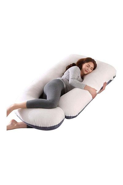 COOYA Pregnancy Pillow, G-Shape with Removable Cover,  for Pregnant Women (Grey & White)