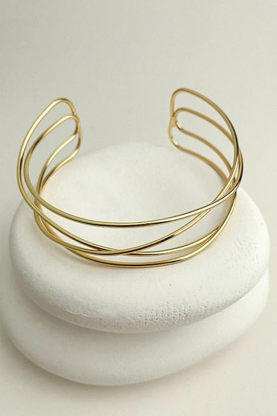 Modex Gold Color Spiral Detail Adjustable Arm Accessory (Diameter:9Cm)