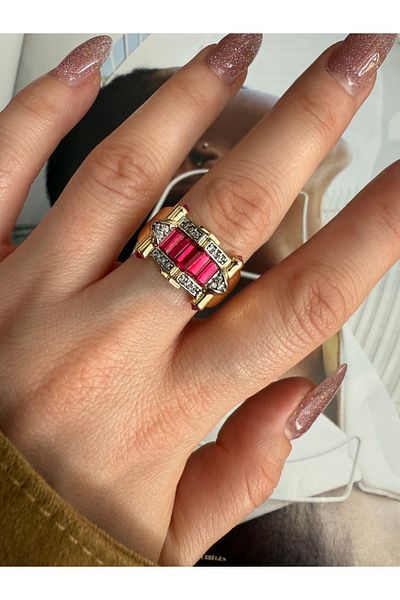 Pinery Jewels Vip Series - Baguette Stone Bottom Adjustable Women's Ring