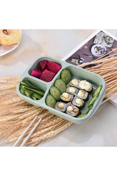 COOYA Bento Box, with 3 Compartments, BPA-Free, for Meal Prep & Lunch On-the-Go (School, Work, Trip)