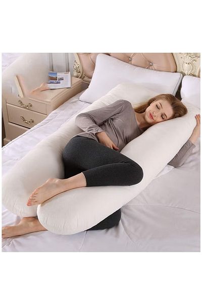 COOYA Pregnancy Pillow, U Shaped Full Body Pillow with Removable Cover Maternity for Sleeping, White