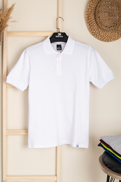 MAN&TO Erkek Beyaz Polo Yaka Tişört – %100 Pamuk, Şık ve Konforlu, Günlük ve ...