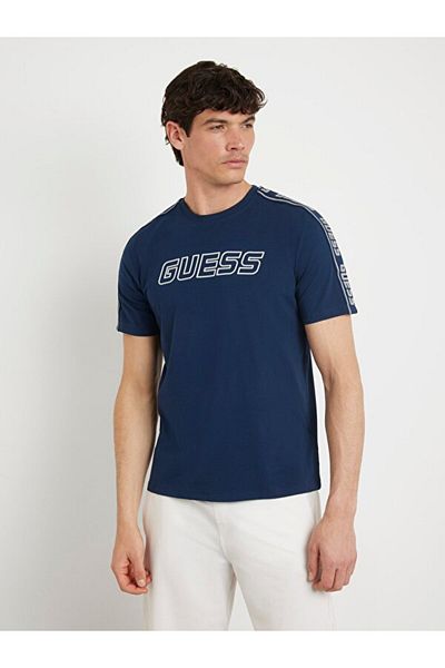 Guess Tricou Arlo Cn Tricou albastru pentru bărbați Z4gı18j1314-g7r1