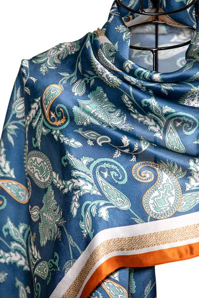 CASHMERE AND SİLK MAWLANA (53X173) Pure Silk Shawl