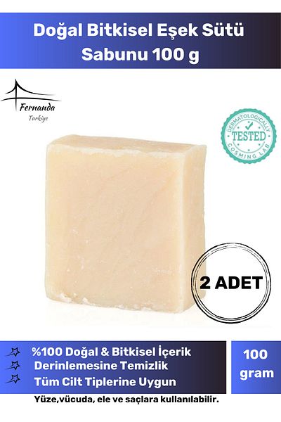 Fernanda 100% Natural Organic Donkey Milk Soap Handmade Face Body Skin Original Herbal 100 g - 2 Pieces