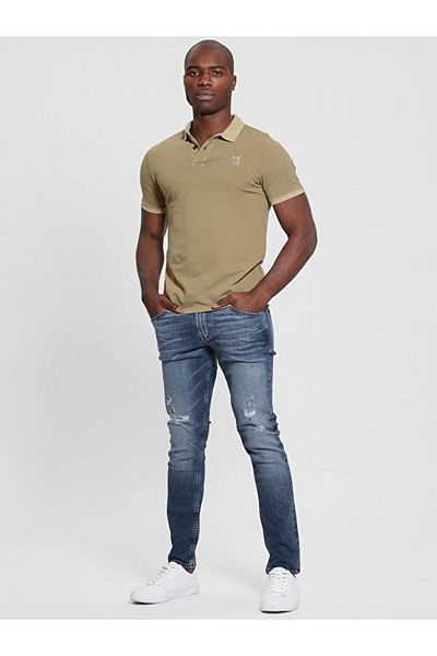 Guess Tricou polo slim fit pentru bărbați spălat